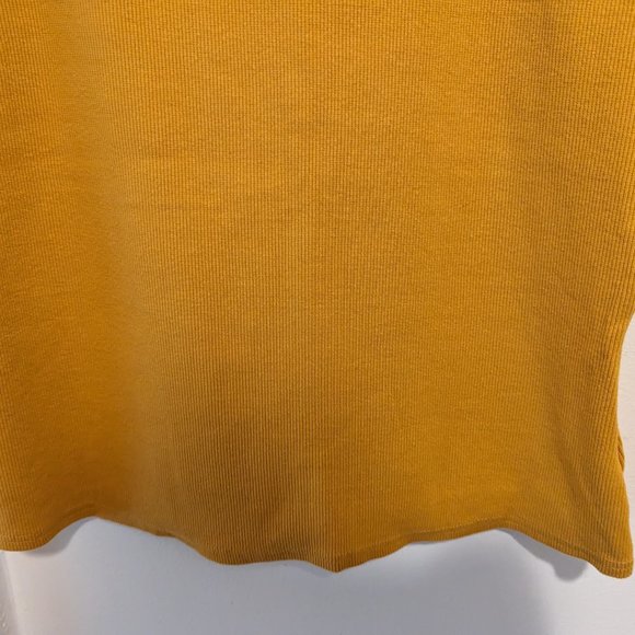 Anthropologie Mustard Yellow Flutter Sleeve Ribbed Knit - Picture 6 of 10